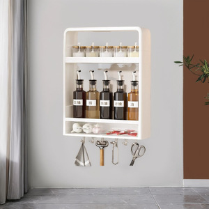 Étagère murale de rangement pour cuisine, multi-niveaux, en acier inoxydable, organiseur d'épices pour usage domestique, taille L - Product Image 3