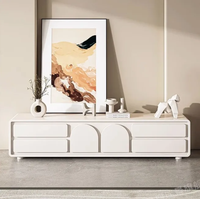 Meuble TV moderne en bois de luxe avec hauteur réglable pour petit appartement, salon ou chambre, combinable avec table basse