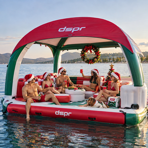 <span class=keywords><strong>Parc</strong></span> aquatique gonflable en PVC de Noël avec pistes et toboggans connectés pour centres de sports nautiques, options de couleurs personnalisées - Product Image 1