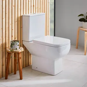 Modern Best New Square Sanitary Ware Toilet Bide Pan Rimless Design two piece wc flush lavatory commode toilet bowl for bathroom