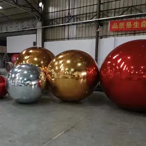 Decoração do Natal casamento evento partido pvc gigante iridescente prata dourado vermelho colorido publicidade inflável espelho bola