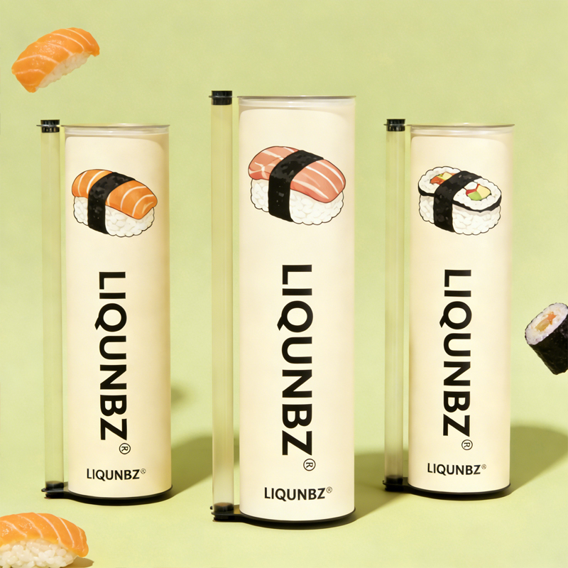 Push-Up Sushi Paper Tube Packaging Eco- Friendly Food Grade Paper Sushi Container with IdCustom Logo