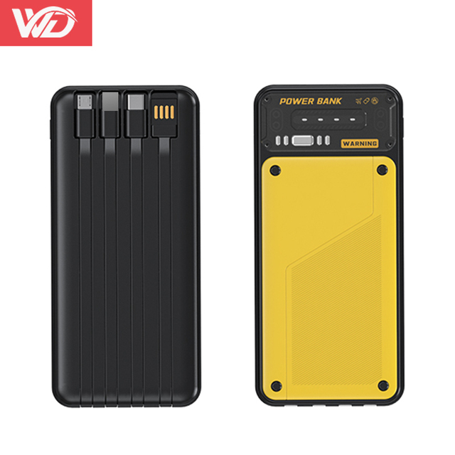New Power Bank 20000mAh Portable Charger with Fast Charging and Built-in 4 Cables High-capacity PowerBanks 20000 MAh