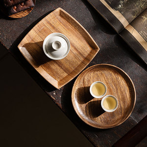 Guanlan Minimalist <b>Tea</b> <b>Tray</b> Square Solid Wood Kung Fu <b>Tea</b> Set Stand Handmade Afternoon <b>Tea</b> Use - Product Image 2