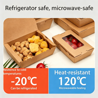 Emballage en papier kraft jetable de qualité supérieure, personnalisé et de qualité alimentaire, pour les boîtes de poulet frit et les contenants à emporter