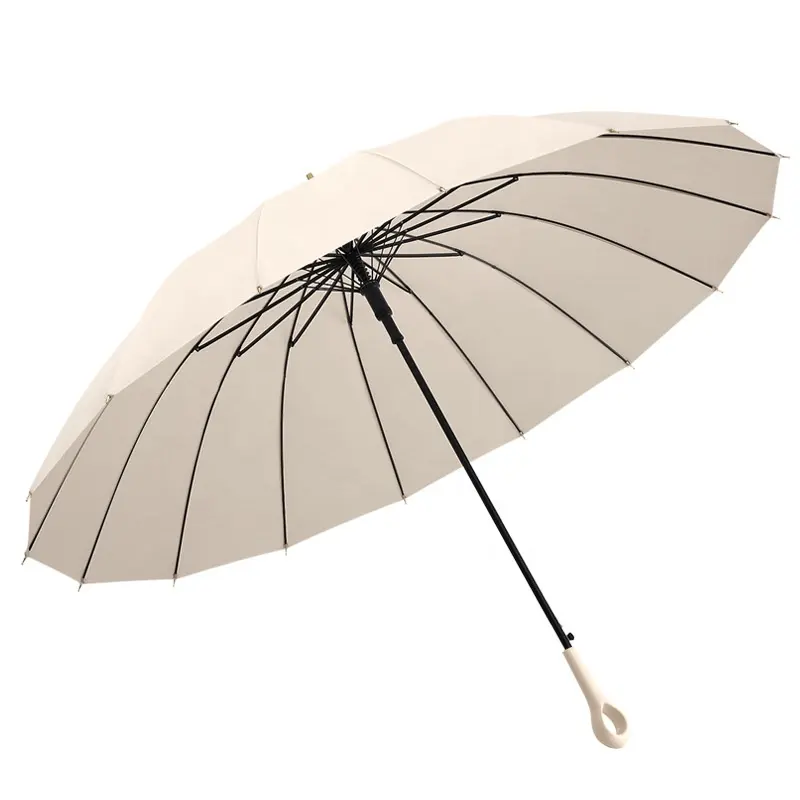 Großhandel individueller 16k-Ringgriff wasserdichter halbautomatischer Öffner gerader Regenschirm als Geschenk