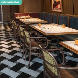 Novedad de 2024, muebles de restaurante comercial de lujo de 5 estrellas, mesas de comedor de madera, juego de sillas para hoteles, cafeterías, cafeterías