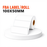 Rouleau d'étiquettes vierges FBA 100x50mm, étiquettes d'emballage thermiques pour imprimante à codes-barres, adhésif puissant, surface lisse, 500 pièces, taille personnalisée
