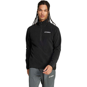 Adidas <b>Men's</b> Terrex Multi Essentials <b>Half</b>-<b>Zip</b> Fleece Hiking <b>Jacket</b> for Winter - Product Image 1