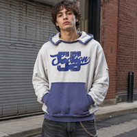 Sweat à capuche personnalisé avec logo, effet vieilli, pour hommes et femmes, bicolore, en molleton de coton épais, style streetwear, OEM, faible MOQ, violet