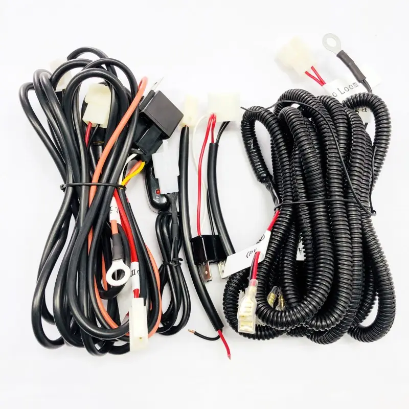 Custom motorcycle light bar relay wiring harness full kit