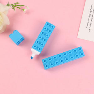 GF الأكثر مبيعًا لبنات البناء المضحكة أقلام تمييز ملونة إبداعية لطلاب المدارس أقلام رسم علامات الفلورسنت - Product Image 5