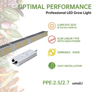 Tiras de luces LED IP65 de aleación de aluminio para cultivo de flores, planta de espectro completo HLTOP03 300W, lámpara de crecimiento de plantas de casa verde para frutas - Product Image 5