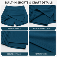 Jupe-short de tennis personnalisée pour femme, taille haute, plissée sur le côté, avec short intégré, pour le sport et l'entraînement sur le court de tennis