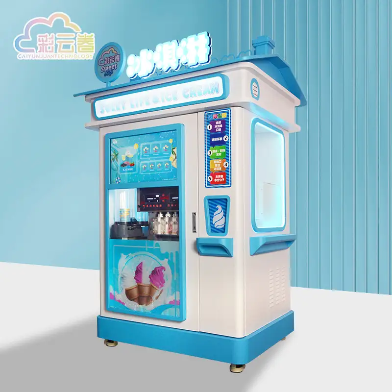 Grande Capacidade Vertical Soft Automatic Ice Cream Vending Machine Com Preços por Atacado