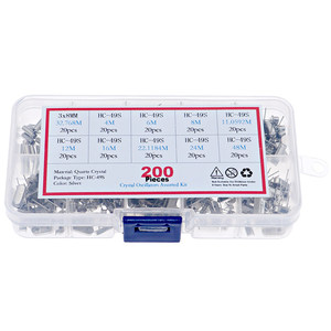 Kit <span class=keywords><strong>de</strong></span> Oscilador <span class=keywords><strong>de</strong></span> <span class=keywords><strong>Cristal</strong></span> <span class=keywords><strong>de</strong></span> Cuarzo Pasivo HC-49S <span class=keywords><strong>de</strong></span> 200 Piezas, 10 <span class=keywords><strong>Tipos</strong></span>, Inserción Directa, Dos Pines, 4M-48M, 20ppm - Product Image 5