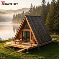 Cabane triangulaire préfabriquée facile à assembler, villa en bois en forme de A pour appartement moderne, usage extérieur et hall écologique
