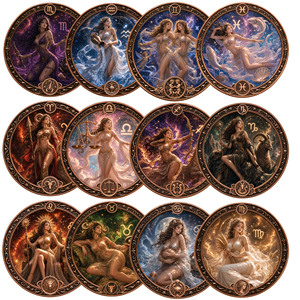 Moneta Commemorativa in Rame Puro .999 da 1oz con Rilievo delle Gemelle dello Zodiaco, Fate Celestiali e Nebulosa Galattica, Artigianato in Metallo - Product Image 5