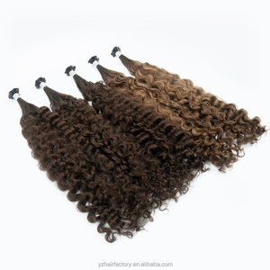 Extensions de cheveux bouclés de haute qualité Yuanzhen, pointe en K, double épaisseur, extensions de cheveux russes à pointe en V, extensions de cheveux à pointe plate en kératine - Product Image 2