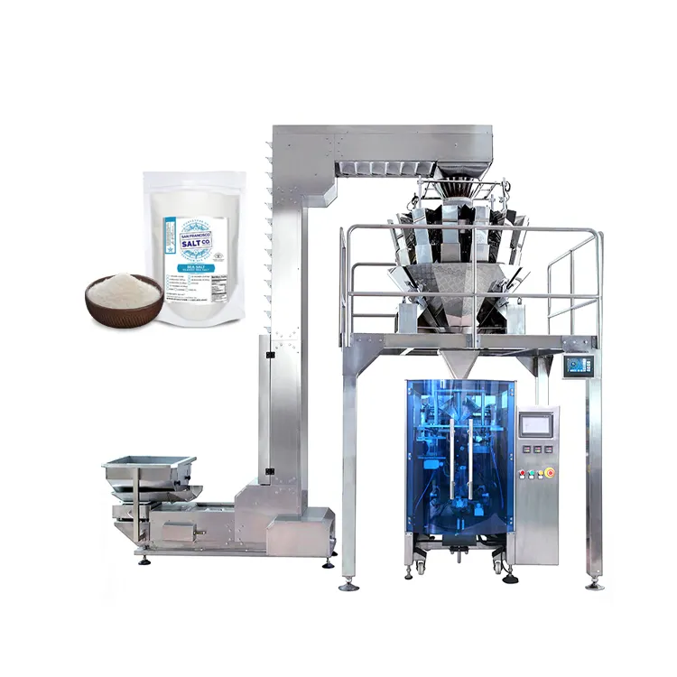 ماكينة تعبئة أوتوماتيكية عمودية لسكر الأرز ، آلة تعبئة حبوب الأرز وحبوب الحبوب ، ماكينة تعبئة السكر