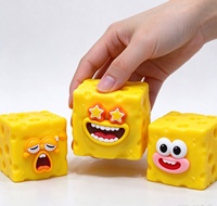 Jouet Squishy Populaire au Fromage Croustillant, Jouet Anti-Stress à Presser Doux, Jouets Fidget à Expressions Amusantes, Remplisseurs de Sacs Cadeaux, Cadeaux