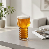 Verre à bière 500 ml avec base côtelée en spirale, verre de dégustation unique sur pied pour bar, maison, fête