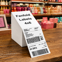 Label Pengiriman Termal Langsung 4x6 Inci 500 PCS, Kertas Label Pengiriman Barcode Kustom, Kompatibel dengan Kebanyakan Printer Termal