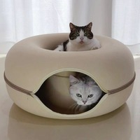 Lit pour animaux de compagnie en feutre naturel pour chats et petits chiens, écologique, amusant, doux et confortable, tunnel pour chat, lit-caverne, fournitures pour animaux de compagnie, intérieur