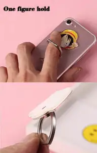 Popüler telefon parmak yüzük Anime telefon tutucu karikatür Anime tek parça telefon standı tutucu