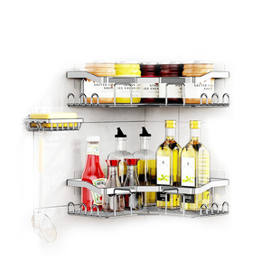 Bathroom <b>Triangle</b> Storage Rack 3 Piece Set Corner Mounted Shelf For Personal Care Products Durable Black White <b>Light</b> Gray - Product Image 5