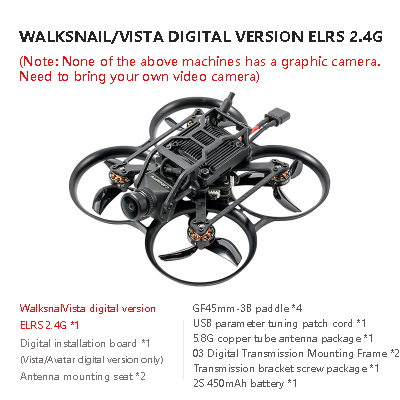 Walksnake/vista elrs (ไม่รวมกล้อง VTX)