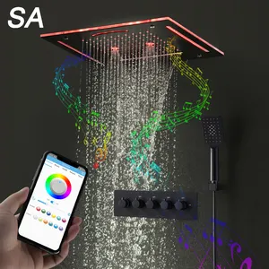 europe style magic showerhead led waterfall rainfall electric shower head hot and cold high flow shower faucet