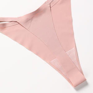 European American Style Women's Panties Sexy Breathable Anti-Bacterial Quick Dry Thong Low-Rise Knitted Seamless Plain Dyed ODM - Product Image 5