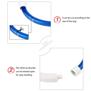 प्रचार उत्पाद के नेतृत्व में चमकदार कस्टम इलेक्ट्रॉनिक यूएसबी रिचार्जेबल लाइट अप डार्क डॉग कॉलर और पट्टा में चमकती पालतू चमक - Product Image 6