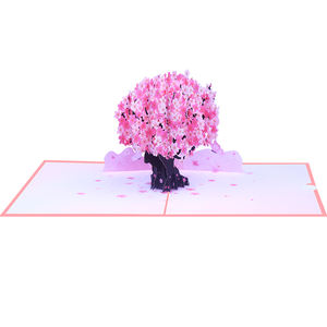 Tarjetas de Felicitación 3D Personalizadas para el Día de San Valentín, Confesiones <span class=keywords><strong>Románticas</strong></span>, Árbol de Flores de Cerezo 3D para Boda, Tarjeta de Felicitación con Flores de Rosa - Product Image 1