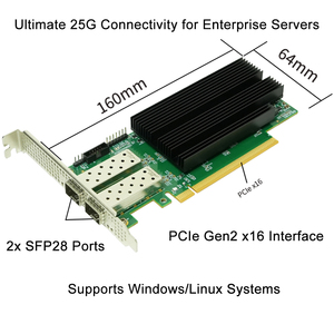 High-Efficiency Dual Port PCIe Gen3 <b>Adapter</b> With 25G SFP28 <b>Ethernet</b> for Data Center 25GbE Network <b>Adapter</b> - Product Image 2