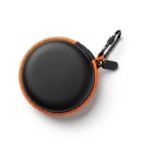 Étui de protection personnalisable en EVA rigide rond avec mousqueton, doublure en polaire douce, logo personnalisé pour le rangement des câbles d'écouteurs