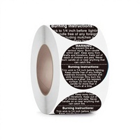 Étiquettes d'avertissement ovales pour bougies, 1000 pièces, autocollantes noires et blanches, autocollants de sécurité, étiquettes imperméables et résistantes à l'huile pour bocaux