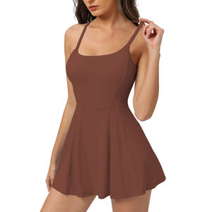 Kadınlar İçin Hızlı Kuruyan Polyester Spor Elbisesi, Dahili Sütyen, Bel İnceltici ve Açık Hava Tenis Eteği İçin Gösterişlenmeyi Engelleyici Şortlar - Product Image 5