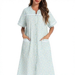 <b>Cheap</b> Women 100% Cotton Breathable Casual Elastic Waist Full Length <b>Pajama</b> Lingerie Set All Season - Product Image 4
