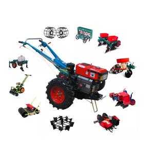 Cultivateur à pied de labourage dessiné à la main motoculteur rotatif tracteur avec charrue récolte planteur remorque accessoires - Product Image 1