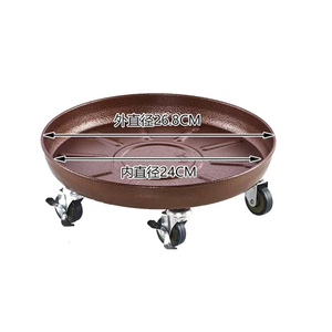 <span class=keywords><strong>Base</strong></span> de maceta redonda <span class=keywords><strong>con</strong></span> <span class=keywords><strong>ruedas</strong></span>, bandeja de Metal extraíble <span class=keywords><strong>para</strong></span> plantas, maceta grande - Product Image 3