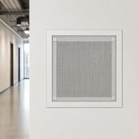 Grille d'aération carrée moderne en aluminium perforé anti-ligature avec vis de sécurité anti-effraction pour système CVC, pour une installation sécurisée