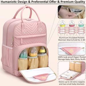 <span class=keywords><strong>Sac</strong></span> pour bébé rose élégant de grande capacité <span class=keywords><strong>Sac</strong></span> à langer imperméable pour femmes <span class=keywords><strong>Sac</strong></span> à <span class=keywords><strong>dos</strong></span> - Product Image 2