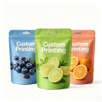 Sachets personnalisés imprimés en gros de fruits secs tropicaux en tranches, assortiment individuel, avec fermeture éclair personnalisable pour fruits secs et noix