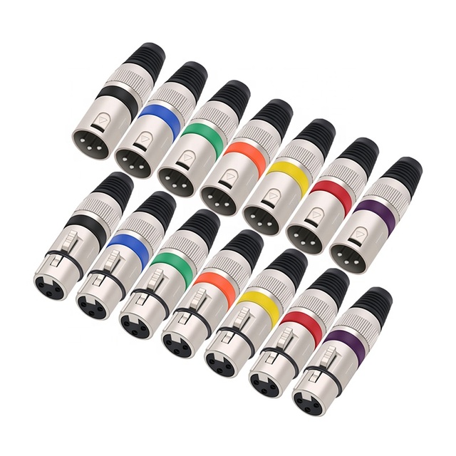 Hot Selling Colourful High Quality XLR Connector 3 Pins XLR Cable Connector XLR Male Plug Female Socket for Microphone MIC
