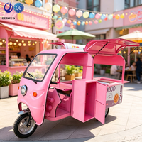 Tricycle électrique pour boissons, chariot mobile personnalisé avec logo, 1000W, chariot de vente, stand à hot-dogs, chariot Tuk Tuk, 3 roues, tricycle