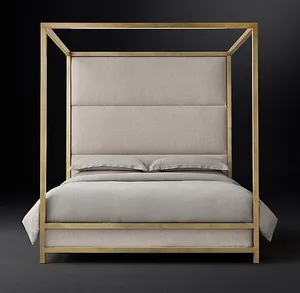 Groothandel Prijs Modern Design Acryl Transparante Luifel Bed Frame Lucite Slaapkamer Bed Hotel Bed