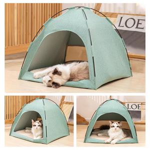 Portable Polyester &amp; Cotton Pet Cabin <strong>Tent</strong> With Mosquito Net &amp; Bed Canopy For Puppies And Kittens For Camping Travel Home Use - Product Image 4