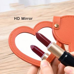 Regalos de Recuerdo Fáciles de Llevar, Espejo de Maquillaje HD con Forma de Corazón de Cuero PU, Ideal para Fiestas, Estudiantes, Belleza, Damas, Mujeres, Niñas - Product Image 3